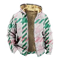 Zip Up Hoodie Men Big And Tall Men's Vintage Heavyweight Sherpa Fleece Lined Jackets Winter Warm Sweatshirt Coats