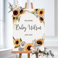 Baby Shower Welcome Sign, Gender Neutral Signage, Sunflower Welcome Lawn Poster, Girl Baby Shower Party Supplies, Boy Baby Shower Decorations, Custom Welcome Sign, Baby Girl Banner