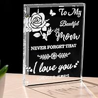 Gifts for Mom Mothers Day Gifts Mom Birthday Gift from Daughter Son Acrylic Keepsake Paperweight for Mom Grandma I Love You Mothers Day Christmas Crystal Keepsake Gift Ideas, 4 x 3 inch