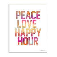 Stupell Industries lulusimonSTUDIO 'Peace, Love, Happy Hour' Glam Wall Plaque, 10 x 15, Multi-Color