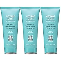 Caviar Curl Omega-3 Anti-Frizz Curl Conditioner Set, Hydrate & Define Hair, Bounce & Shine, 3 Pack