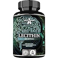 Lecithin 1200mg with Vitamin E - 180 Softgels - High Strength Soy Lecithin Supplement - 6 Months Supply - Laboratory Tested Lipid Lecithin Supplements