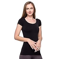 Kurve Scoop Neck Cap Sleeve Seamless Top, UV Protective Fabric UPF 50+ (Made with Love in The USA)