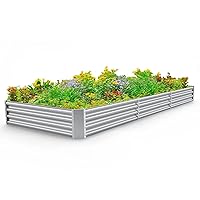 12×4×1ft Galvanized Raised Garden Bed Kit for Vegetables, Galvanized Super Large Metal Planter Raised Garden Boxes Outdoor(359 Gallon Capacity)…