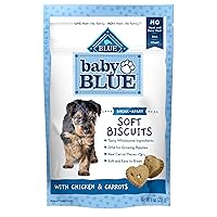 Blue Buffalo Baby BLUE Soft Biscuits Natural Puppy Dog Treats, Chicken & Carrots 8-oz Bag