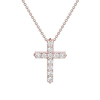 The Cross Diamond Necklace in 14k Gold (.55 ctw, G-H color, VS2-SI1 clarity) - Lab Grown Diamond (Made in the USA)