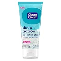 Oil-Free Deep Action Facial Cleanser with Pro-Vitamin B5, Gentle Exfoliating Daily Face Wash Cleans Deep down to the pore for Soft, Smooth, Hydrated Skin, Paraben-Free, 7 fl. oz