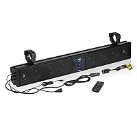 BOSS Audio Systems BRT36A ATV UTV Sound Bar - 36 Inches Wide, 4 Inch Speakers, 1 Inch Tweeters, Full Range, IPX5 Weatherproof, Bluetooth, Built-in Amplifier, USB Port, Golf Cart Compatible