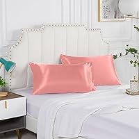 Satin Pillowcase for Hair and Skin, Pillowcases Standard Size Set of 2,Online Shopping Luxury and Soft Satin Pillowcovers 2 Pack Outdoor/1140 (Color : Watermelon Red20x30in40)
