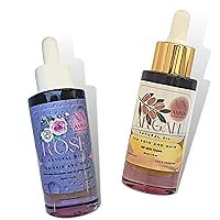 Set of Argan & Rose Oil | 100% Cold Pressed Natural Oils for Face, Skin & Hair | Filtered & Natural Anti-Aging Moisturizer