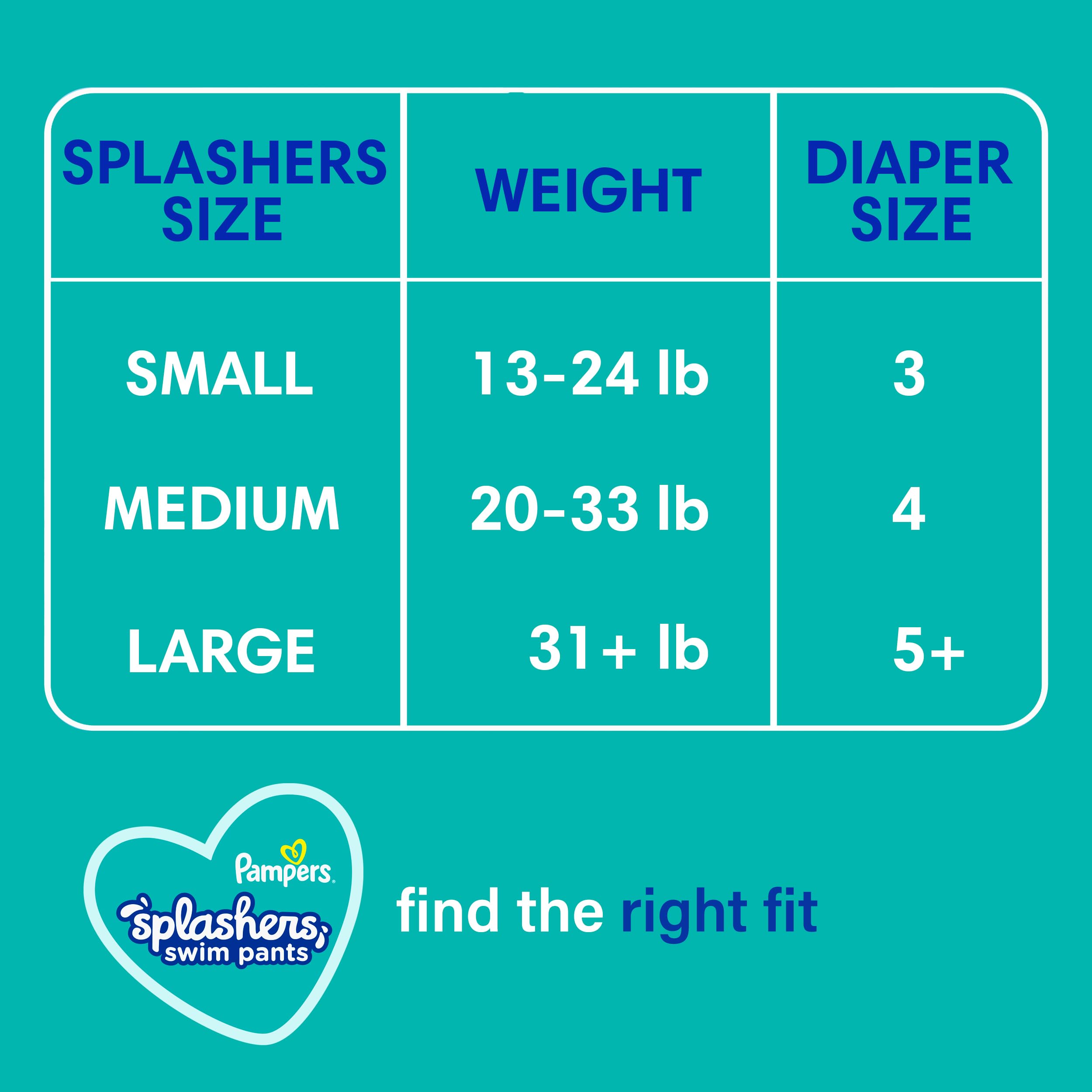 Pampers Splashers Disposable Swim Diapers Size 4 (20-33lbs), 18 count