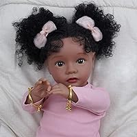BABESIDE Lifelike Reborn Baby Dolls Daisy Black Girl- 20 Inch Soft Body Realistic-Newborn Baby Dolls Handmade Real Life Baby Dolls with Clothes and Toy Gift for Kids Age