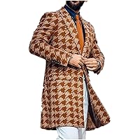 N-A. Men's Leisurely Windbreaker Jacket Autumn Winter Mid-Length Overcoat Suit Coat