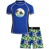 Body Glove Boys’ Rash Guard Set – UPF 50+ Swim Shirt and Bathing Suit Trunks – Swimwear Set for Boys (4-12)