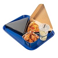 Restaurantware RW Base 14 x 18 Inch Fast Food Trays 50 Sturdy Cafeteria Lunch Trays - Lightweight No Slip Blue Plastic Serving Trays Rounded Corners for Restaurants Or Dinner Service