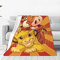 The Lion King Blanket Soft Cozy Fleece Throw Blanket Plush Lightweight Warm Fuzzy Flannel Blankets and Throws for Boys Girls Couch Sofa Bed 50