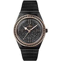 Timex Women's Q 36mm Watch - Black Expansion Band Black Dial Black Case