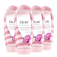 Olay Moisture Ribbons Plus Shea + Notes of Peony Blossom Body Wash, 18 fl oz (Pack of 4)
