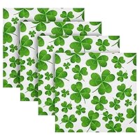 ALAZA St Patrick's Day Shamrocks Lucky Clover Leaves Cloth Napkins Dinner Napkins Set of 4,Reusable Table Napkins Washable Polyester Fabric for Cocktail Party Holiday Wedding Home Decorative