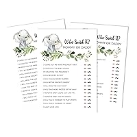 Who Said it Game Mommy Or Daddy 50 Sheet Fun Baby Shower Game Baby Cheetah Jungle Animals Party Supply
