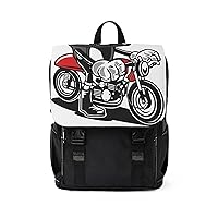 Carry-On Laptop Bag, Café Racer Backpack, Travel, Casual, Backpack for Men, Women, Business Work (White)