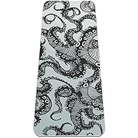 6mm Extra Thick Non Slip Yoga Mat for Women, Abstract Octopus pattern Exercise Fitness Mats for Home Floor Workout Anti-tear Large Yoga Mats