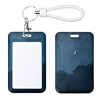 ID Badge Holder with Metal Keyring, Plastic Slide Open Card Holder Case with Keychain for Students, Teachers, Nurses, Office Workers