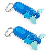 O2COOL Carabiner Sport Misting Fan - Pocket Sized, Portable On-The-Go Battery Powered Cooling, Sports Carabiner Fan, Blue