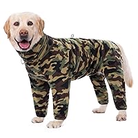 Dog Winter Warm Coats 4-Legs Fleece for Large Medium Dogs, High Collar Dog Cold Weather Coat Full Body Dog Snowsuit Comfort Windproof Dog Sweater (Camouflag, X-Large)