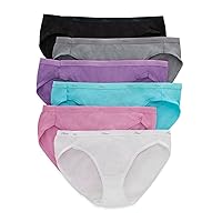 Hanes Women's Bikini Underwear Pack, Moisture-wicking Cotton Bikini Panties, 6-pack (Colors May Vary)