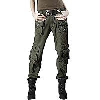 chouyatou Women's Casual Camouflage Multi Pockets Cargo Pants
