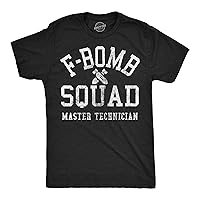 Mens F Bomb Squad Funny Graphic Tees Swear Word Sarcastic Shirt for Men