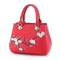 Embroidery Women Top Handle Satchel Handbags Shoulder Bag Tote Purse Messenger Bags Crossbody Bag