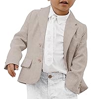 Kingdenergy Kids Boys Blazers Casual 2 Buttons Front Notched Lapel Suit Jackets School Uniform