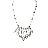 Freshwater Grey Pearl Necklace with 5 Drops
