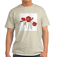 CafePress Poppies T Shirt Men's 100% Cotton, Classic Graphic Light T-Shirt