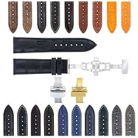 17-24mm Leather Strap Band Deploy Clasp Compatible with Baume Mercier