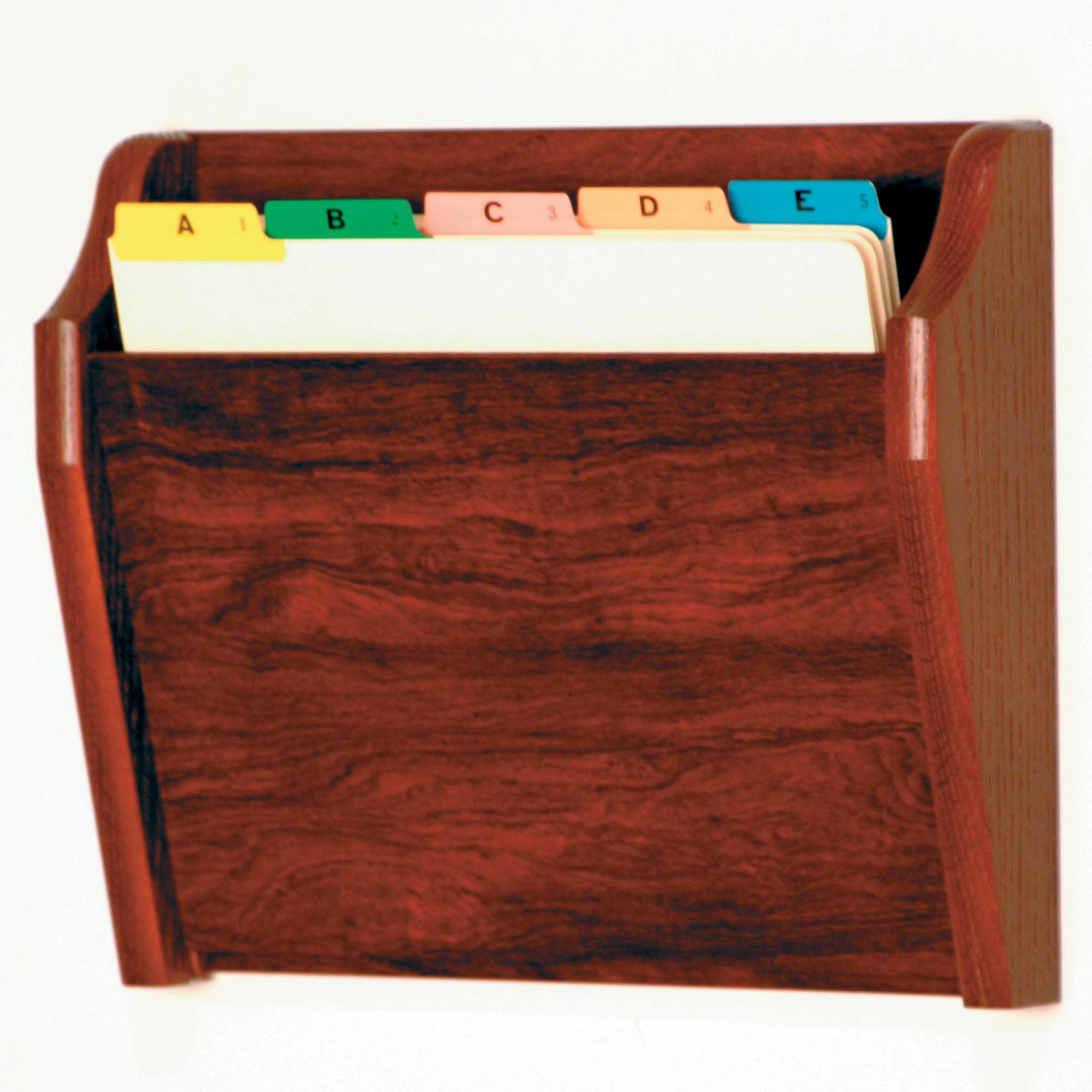 Wooden Mallet Tapered Bottom File Holder, Letter Size, Mahogany
