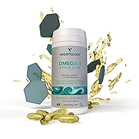 Vegan Omega 3 Supplement – Omega-3, EPA, DHA Supplements & Vitamin D3 – Algae Omega 3 Vegan Supplements for Brain, Eye & Heart Health – Omega 3 for Kids & Adults (180 Capsules)