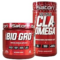 Bio-GRO Protein Synthesis Amplifier - Unflavored (60 Servings) & iSatori Ultra CLA + Omega (90 Softgels)
