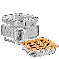 [25 Sets 8-Inch Square Foil Pans with Lids - Disposable Food Containers For Baking, Cooking, Storing and Preparing Food (Formerly Comfy Package)