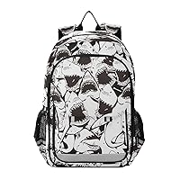 ALAZA Angry Shark Attack Fun Animal Laptop Backpack Purse for Women Men Travel Bag Casual Daypack with Compartment & Multiple Pockets