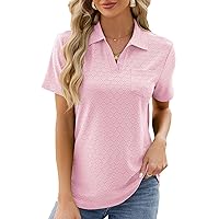 Ladies V Neck Dressy Shirts Summer Trendy Tops for Women Classy Work Blouses Short Sleeve Business Plain T-Shirt