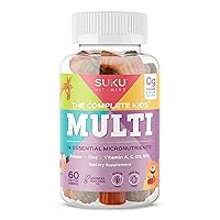 The Complete Kids Multi - Vitamin A, Folate, Zinc Gummies for Immunity Support -Easy to Chew- NonGMO, Allergen Gluten Sugar Free - Tropical Bonanza Flavored Gummy Vitamins - 60 Count