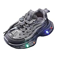 Kids Shoes Boys Boys Girls Toddler Running Shoes Kids Light Up Lightweight Breathable Tennis Athletic Running Shoes（a4-Grey,6.5