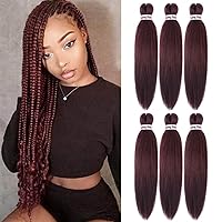 Liang Dian Pre-Stretched Braiding Hair 22 inch 6 packs Hot Water Setting Synthetic Hair Crochet Braiding Hair Extension (99J)