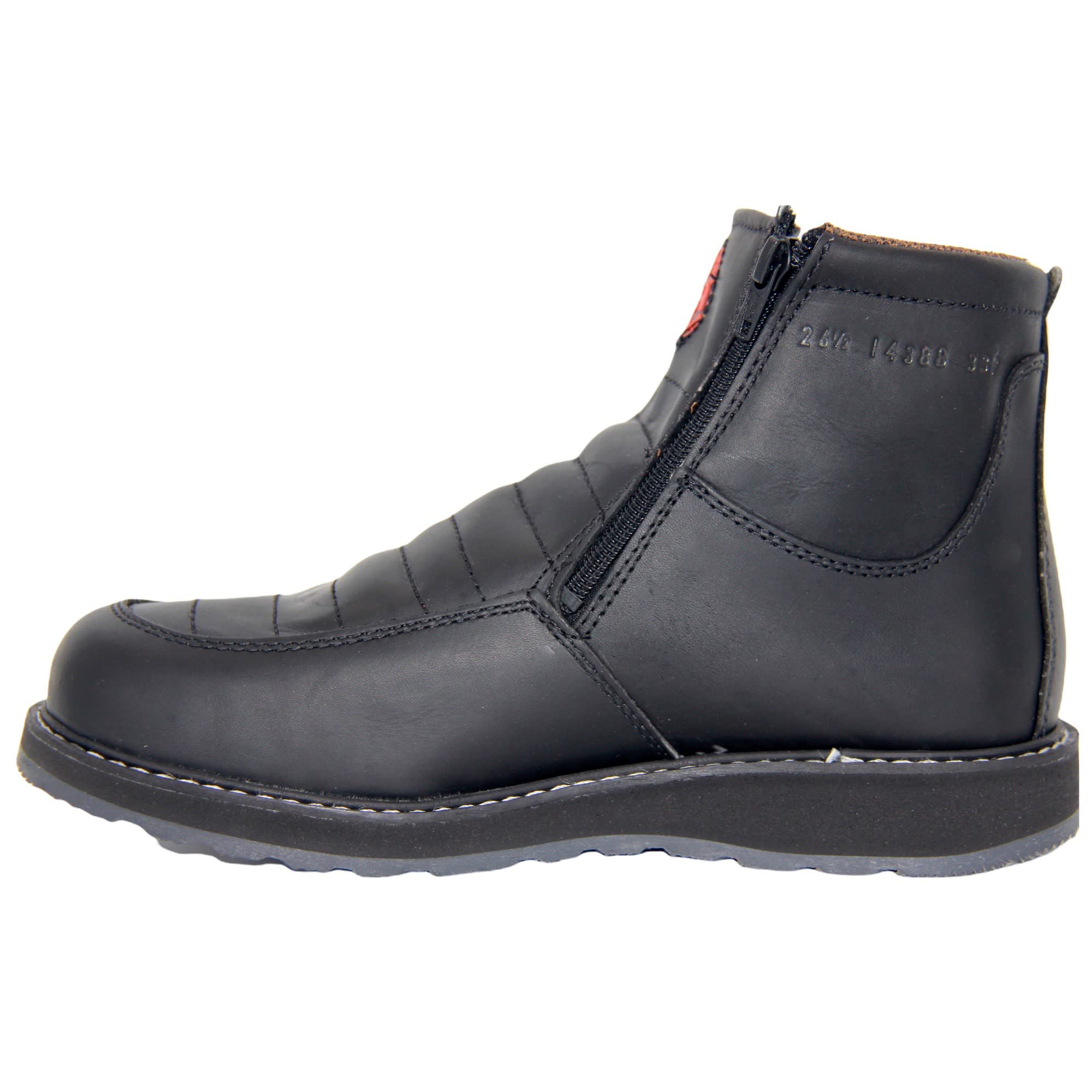 The Western Shops Men's Leather Double Zipper Moc Toe Soft Toe Work Boot