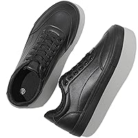 Men's White Low Top Sneaker Classic Casual Sneakers for Men Comfortable PU Leather Tennis Shoes