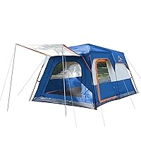 KTT Instant Tent 6/12 Person,Large Family Cabin Tents,Automatic Tent Build Quickly in 60S,2 Rooms,2 Top Windows,3 Doors and 3 Windows with Mesh,Waterproof,Big Tent for Outdoor,Picnic,Camping.