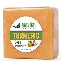 Turmeric Soap Bar for Face & Body-Acne, Dark Spots, Smooth Skin, Natural Handmade Soap For All Skin Types For Men and Women(3.88 oz)